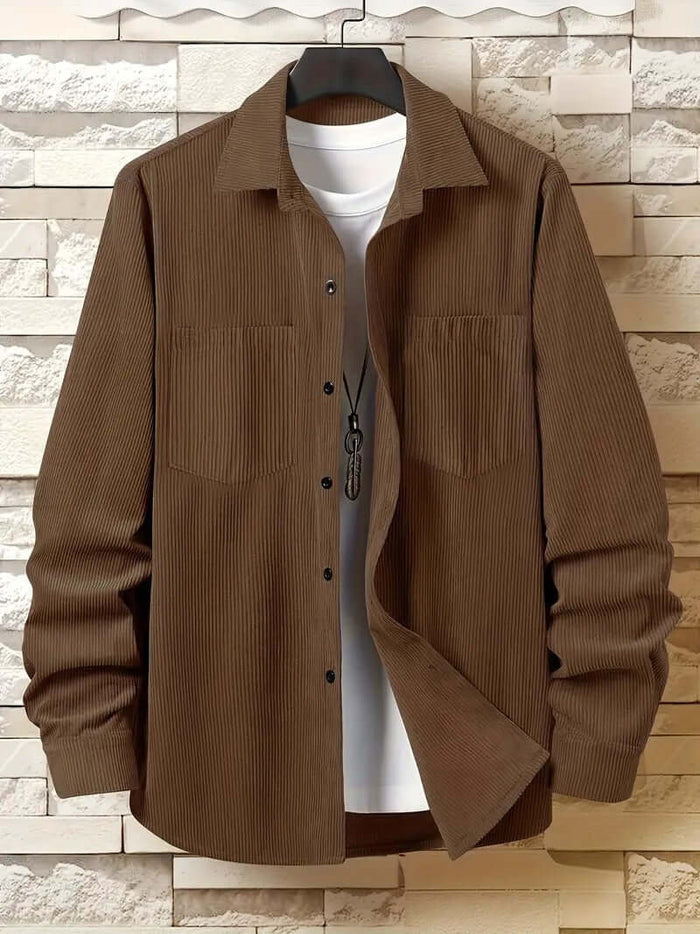 Mens Fashion Corduroy Spring Button Jacket Coat size XXL 129 bust