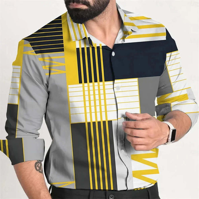 Mens Fashion Single Breasted Loose Casual Shirt 2XL length 76cm