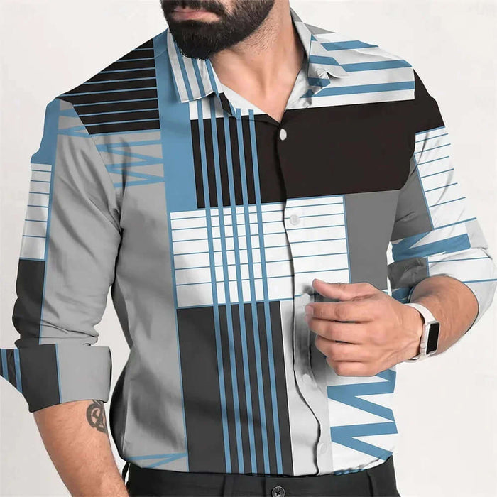 Mens Fashion Single Breasted Loose Casual Shirt 4XL bust 140cm