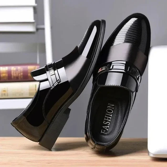 Mens Formal Minimalist Non-Slip Leather Work Shoes black