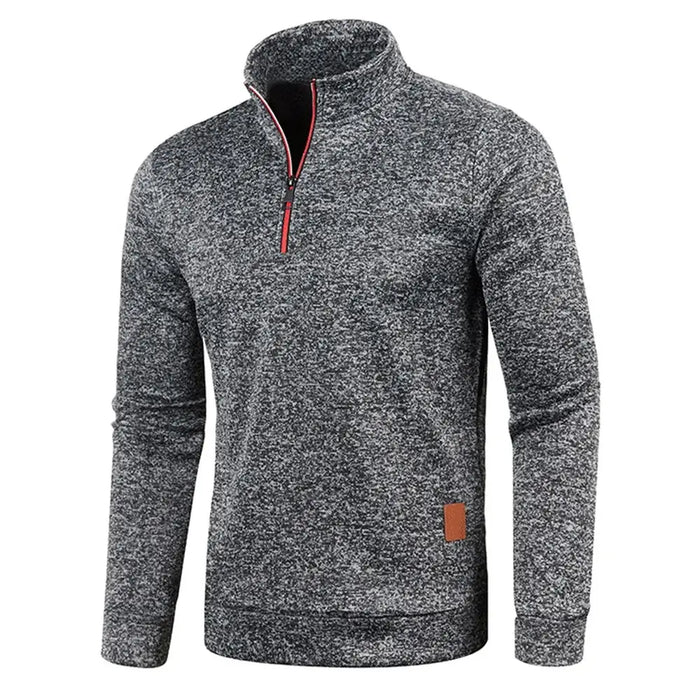Mens Half Zip Turtleneck Sweatshirt Solid Color Pullover outdoor wear