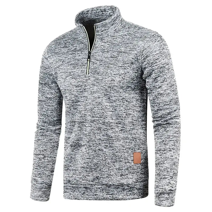 Mens Half Zip Turtleneck Sweatshirt Solid Color Pullover casual style