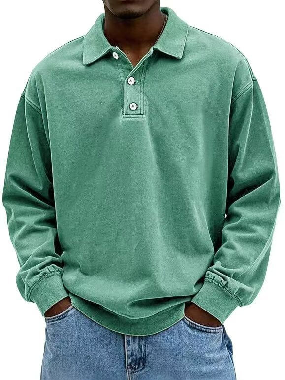 Mens Long Sleeve Polo Shirt size S bust 101cm