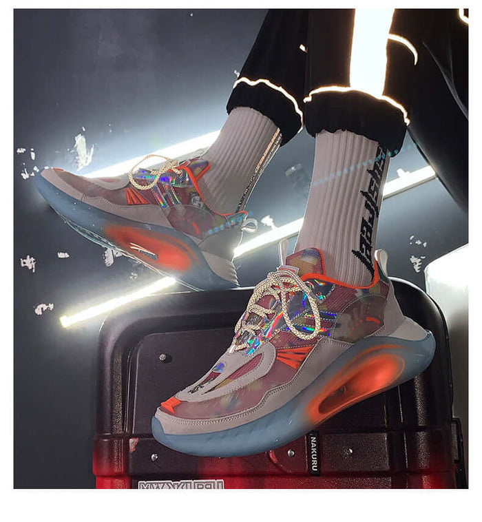 Mens Low-Top Basketball Trendy Youth Sports Sneakers black