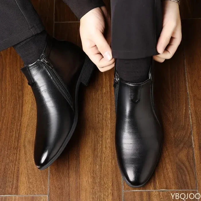 Mens Minimalist Pointed Toe Retro Formal Dress Shoes business look