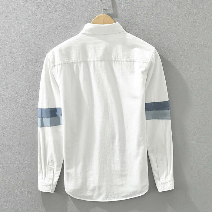 Mens Premium Cotton Artistic Casual Relaxed Shirt white