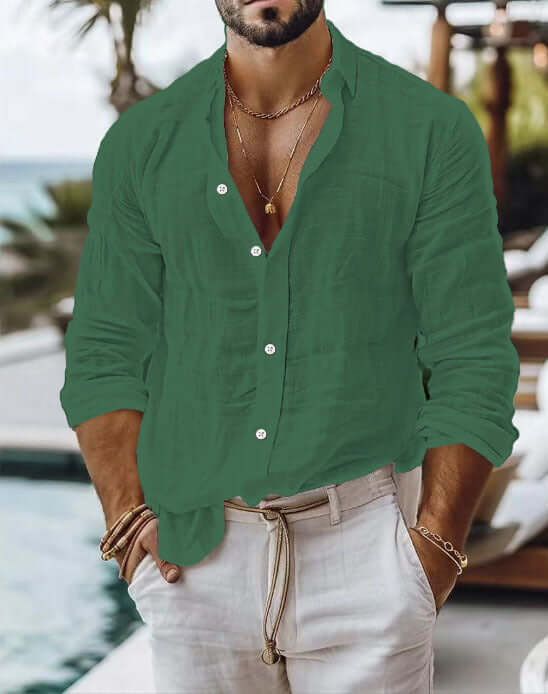 Dark green with white buttons / L