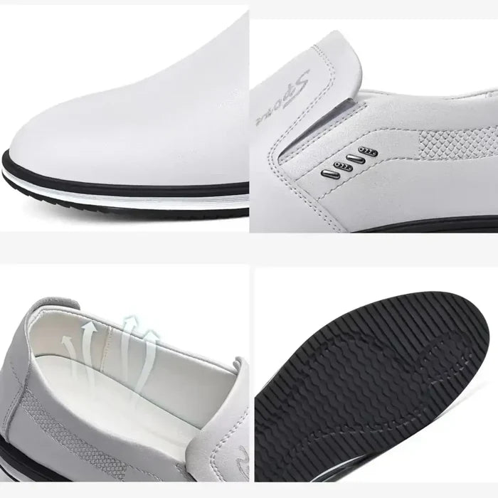 Mens Premium Leather Designer Formal Loafers non slip sole