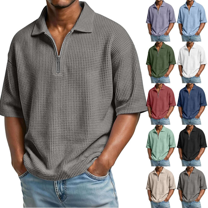 Mens Premium Waffle Knit Breathable Summer Polo size S 100cm bust