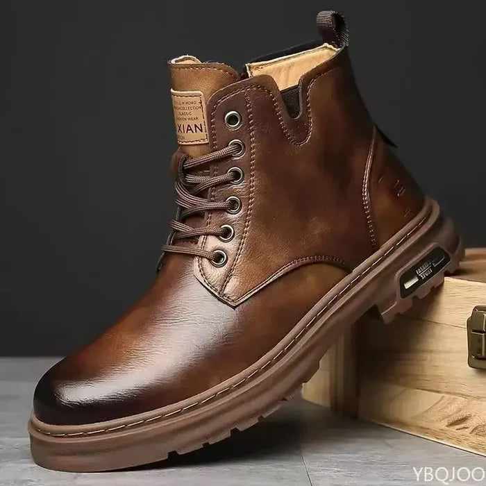 Mens Retro Warm High Top Casual Short Boots casual wear