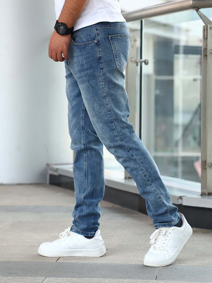 Men's Silver Gray Stretch Skinny Denim Jeans Everyday Wear Essential