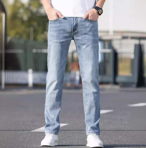 Men's Silver Gray Stretch Skinny Denim Jeans Premium Denim Material