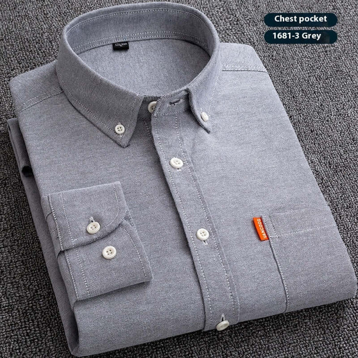 Mens Slim Fit Pure Cotton Washed Oxford Shirt white 1681-1 color
