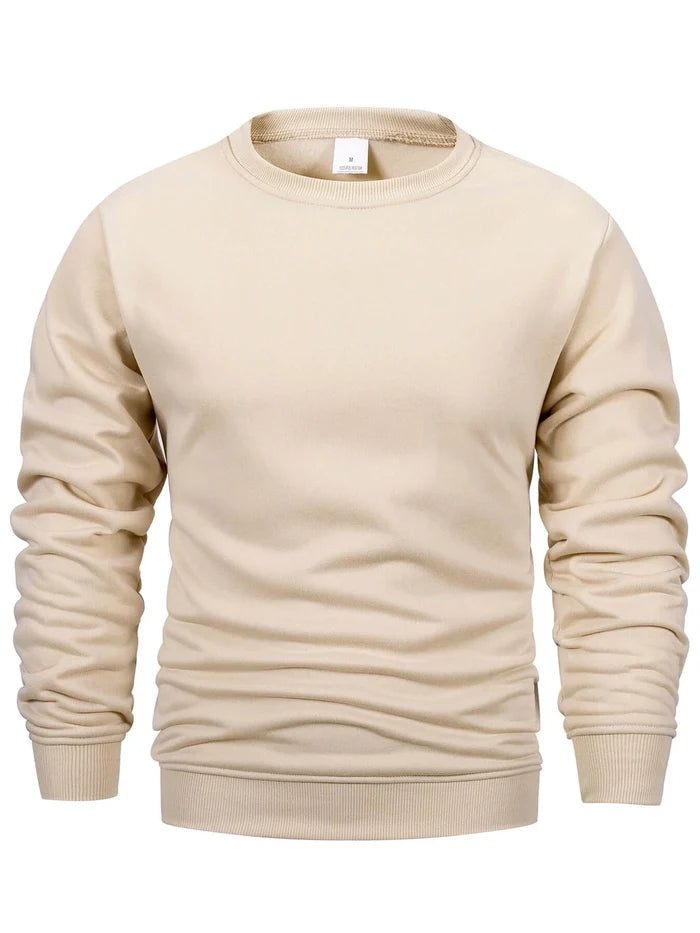 Mens Solid Crew Neck Sweatshirt Long Sleeve Pullover daily outfit