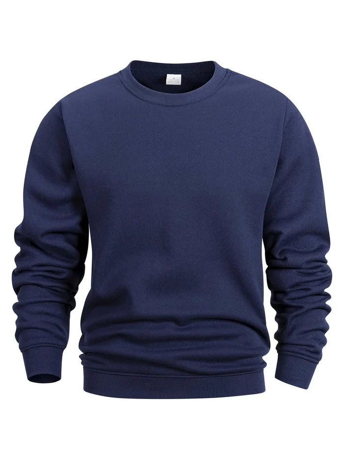 Mens Solid Crew Neck Sweatshirt Long Sleeve Pullover spring wear