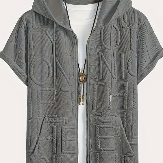 Mens Urban Jacquard Letter Printed Hooded Tshirt size S 71 waist