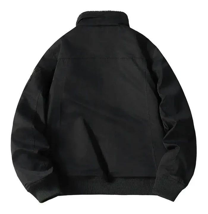 Mens Winter Fleece Lined Flight Jacket Workwear side profile