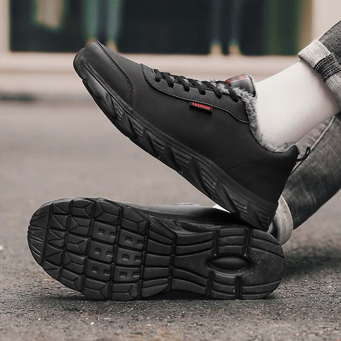 Mens Winter Warm Waterproof Plush Sports Sneakers top view