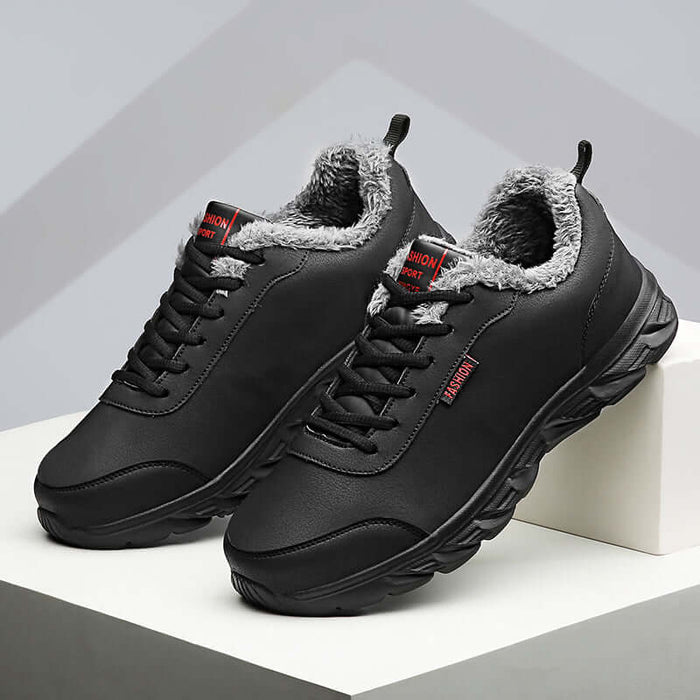 Mens Winter Warm Waterproof Plush Sports Sneakers MD outsole