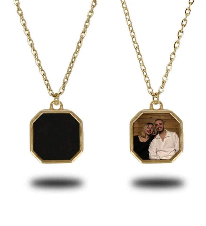 Metal Geometric Block Magic Necklace modern geometric design.