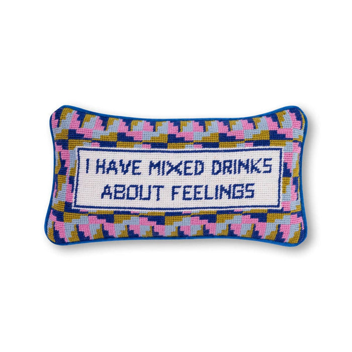 Mixed Drinks Needlepoint Pillow