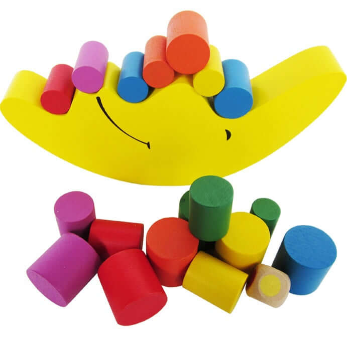 Moon Balance Game colorful building blocks.