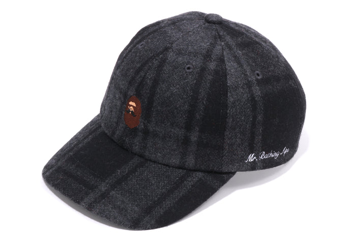 MR. BATHING APEÂ® FLANNEL CHECK CAP