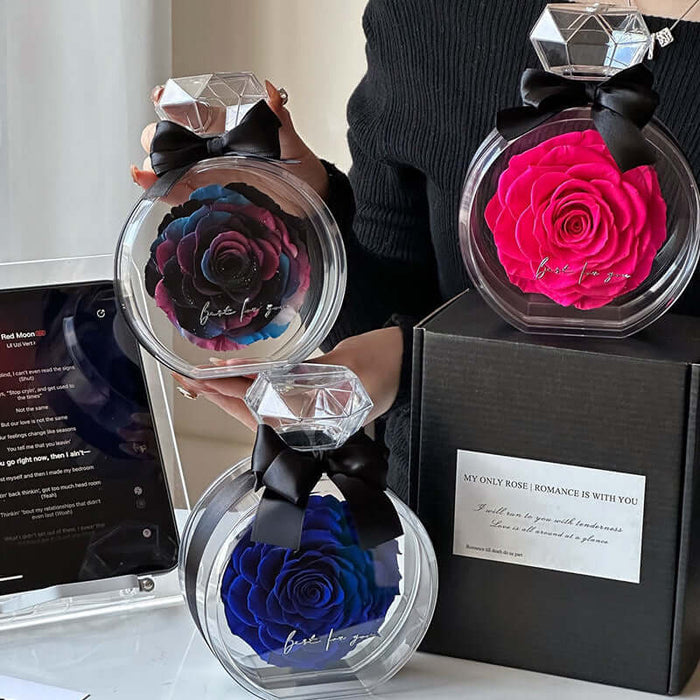 Natural Eternal Flower Ornaments transparent cover design.