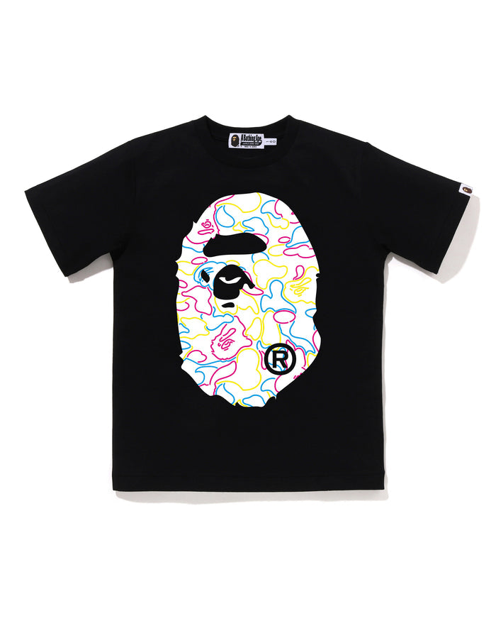 NEON CAMO BIG APE HEAD TEE KIDS