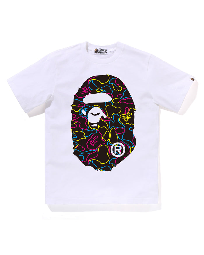 NEON CAMO BIG APE HEAD TEE KIDS