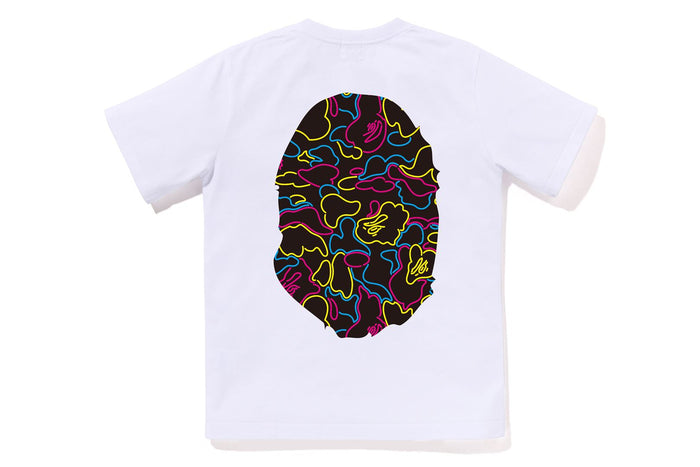 NEON CAMO BIG APE HEAD TEE KIDS