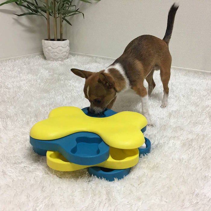 Nina Ottosson Dog Tornado Interactive Dog Toy Blue/Yellow - Dog.Dog.Cat.