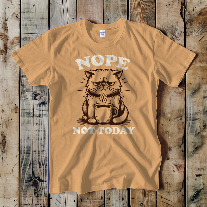 Nope Not Today Sleepy Cat Unisex Tee - Dog.Dog.Cat.