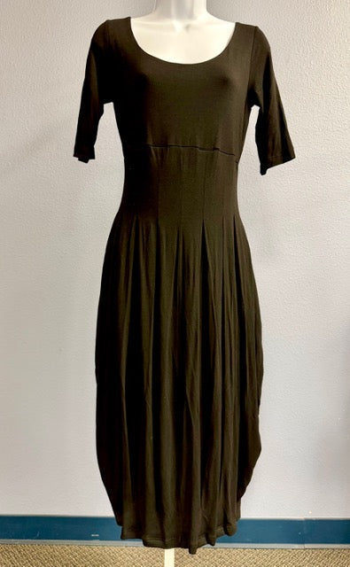 NWT Lilith Black Body Fit and Flare V-Neck Midi Dress S