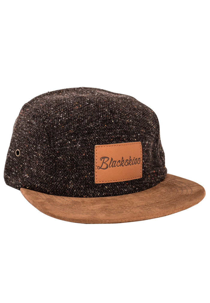 Blackskies-Obsidian-5-Panel-Cap-Black-Brown-Wool