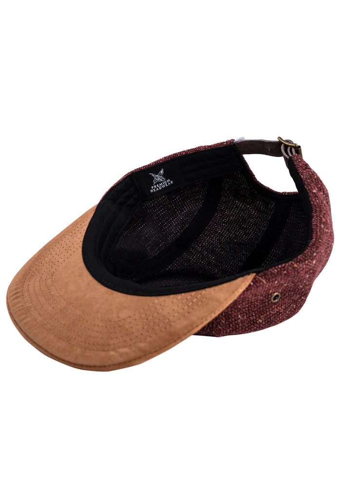 Blackskies-Obsidian-5-Panel-Cap-Maroon-Brown-Wool-Suede-Bottom
