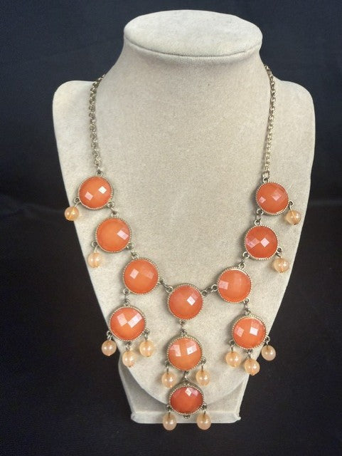 Orange Bib Statement Necklace