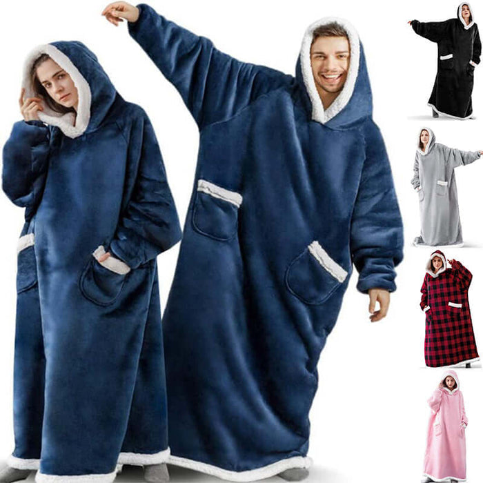 Oversized TV Hoodie Blanket pink color for women.