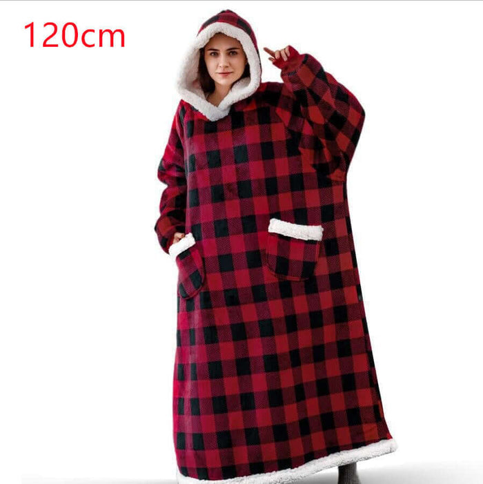 120cm red black grid / One Size