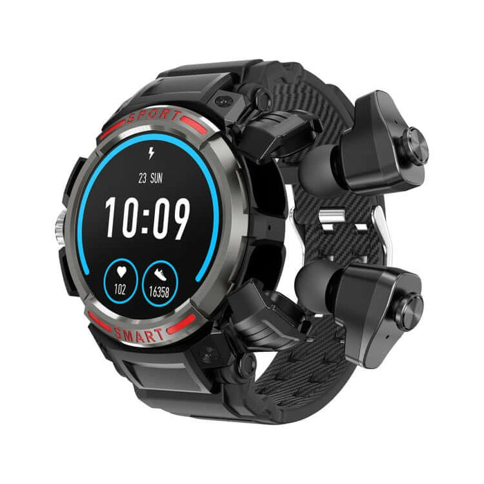 OVISEN GT100 2 in 1 Smart Watch local music playback interface showing 128MB storage track menu