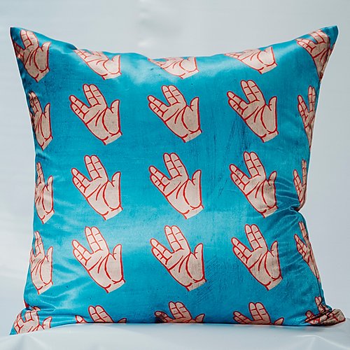 Vulcan Salute Spock Pillow Reverse