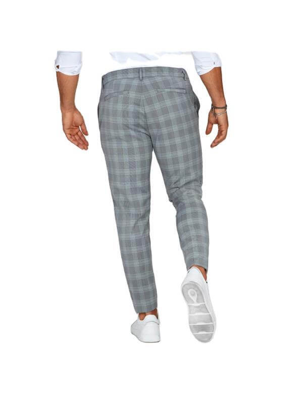 Plaid Print Pants Mens Casual Trousers Loose Thin leisure scene wear.