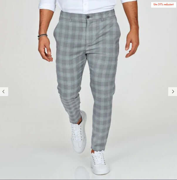 Plaid Print Pants Mens Casual Trousers Loose Thin size 2XL length 105.