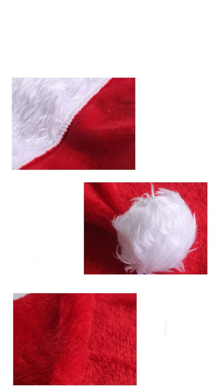 Plush LED Christmas Hat Glowing Santa Cap family gathering look