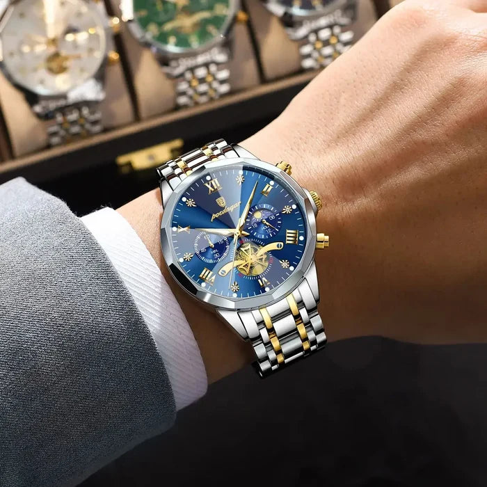 POEDAGAR Luxury Waterproof Chronograph Watch for Men mens wristwatch
