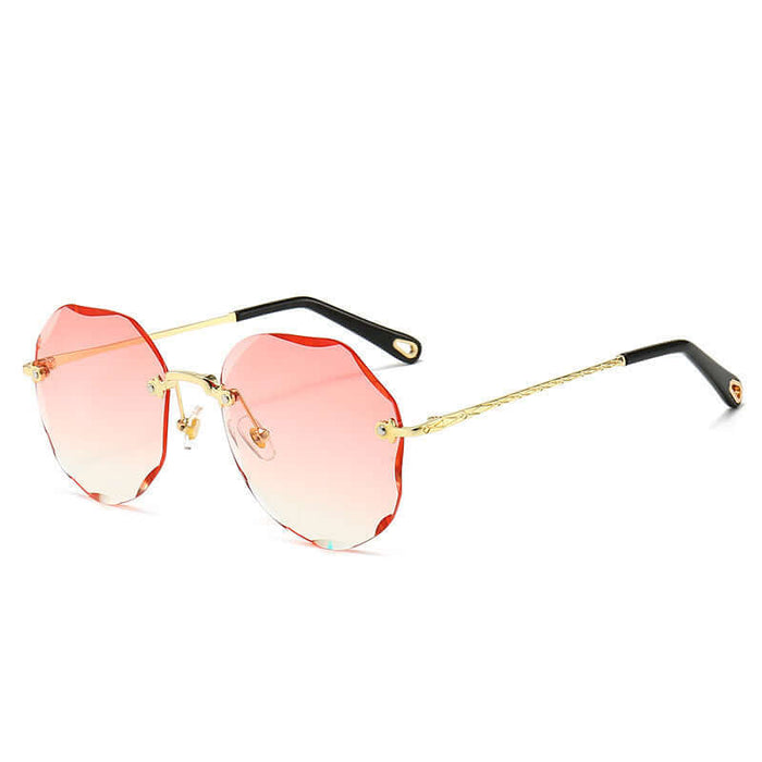Polygonal Rimless Trimmed Sunglasses for Women trendy boutique eyewear