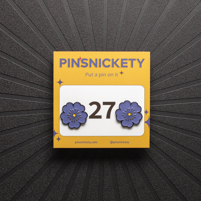 pinsnickety purple poppy horse show number pins on a card