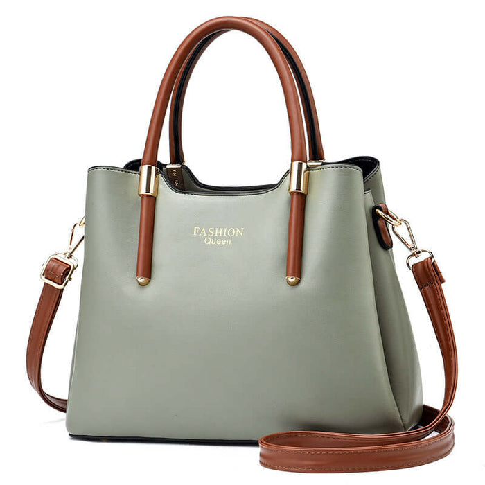 Popular Big Bags Shoulder Messenger Handbags black solid color design.