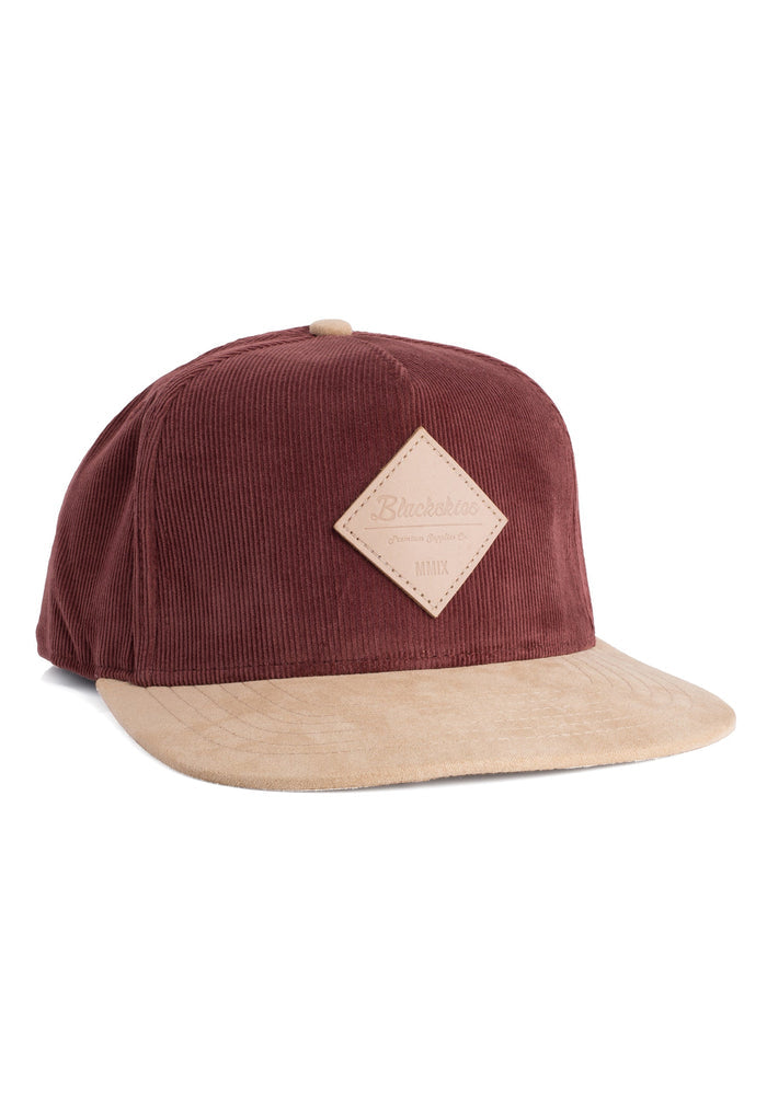Blackskies-Port-au-Prince-Snapback-Cap-Suede-Brown-Cord-Baseball-Hat-Side