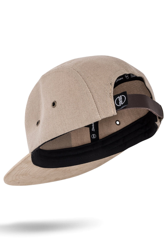 Blackskies-Port-Blair-5-Panel-Hat-Beige-Flat-Surf-Cap-Baseball-Suede-Back